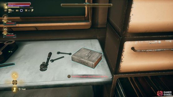 You can also score a copy of “The Modern Steel Wrench and You” from a table nearby, which can be used to decorate the Unreliable.