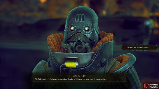 Inform the Van Noys of their medic’s demise and send them home