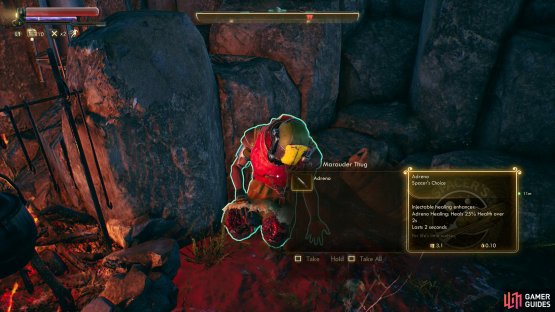 Loot a marauder corpse for some Adreno