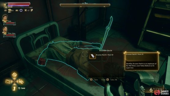 Search the bedroom upstairs to find Braxton’s dismembered corpse.
