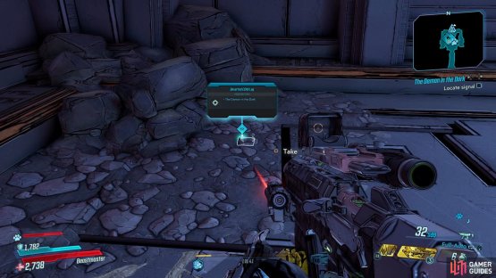 Head to waypoint on the map and collect the ECHO Log from the floor, 