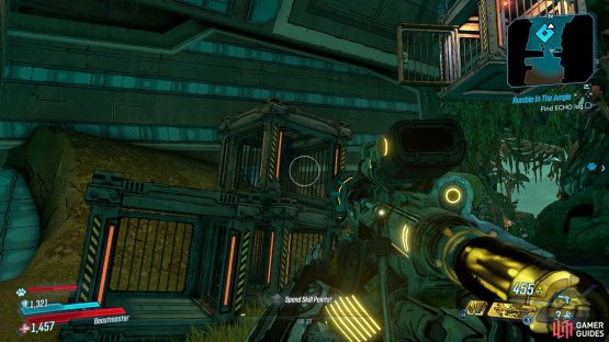 Head over to the waypoint on the map and use the cages to climb up to the hanging cage,