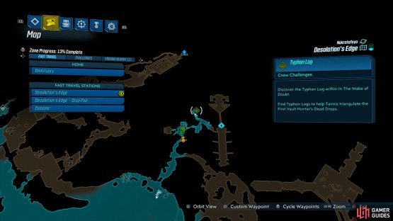 Head north when following Typhon to the gate