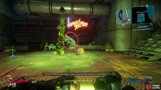 The Baron is weak to Corrosive and you can burst the pipes to inflict it.