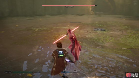 and roll out of the way of her poking attack.