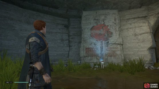 and then let BD-1 interact with the wall with red drawings on it to unlock Dathomir.