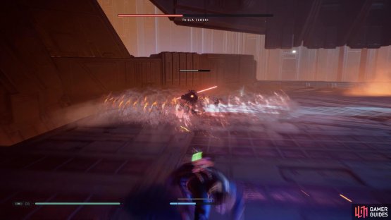Make sure to jump over the large shockwave