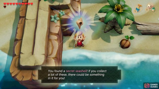 Head to the beach and dig up the sand to find a Secret Seashell,