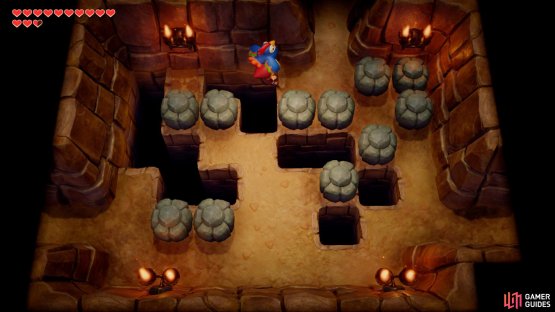 Position the stones to allow you to fly into the room above, 