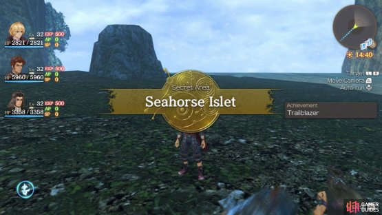 Follow the stream all the way to the northeast to reach Seahorse Islet