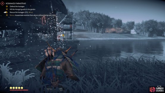 this hostage has two archers either side of them.