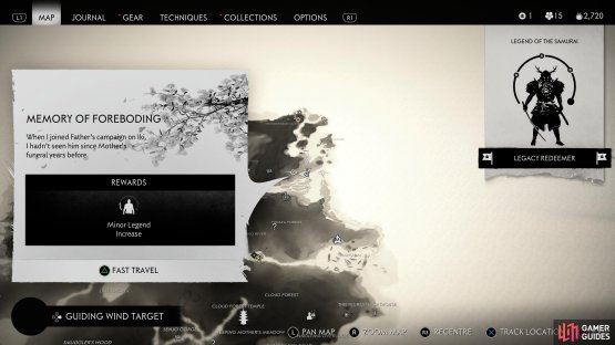 The Memory of Foreboding is located on the coast to the east of Tatsu’s Ladder