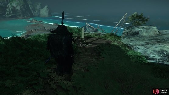 once again it overlooks the shipwreck on the coast.
