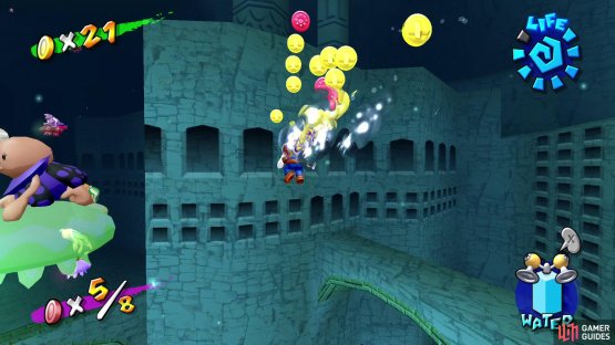 Follow the Red Coin Fish around, snagging the Red Coins when you’re able to