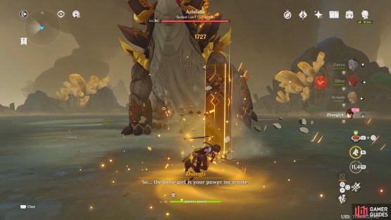 Azhdaha will tilt its head towards the ceiling