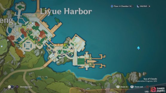 Chaoxi can be found on a bridge dividing Liyue Harbor