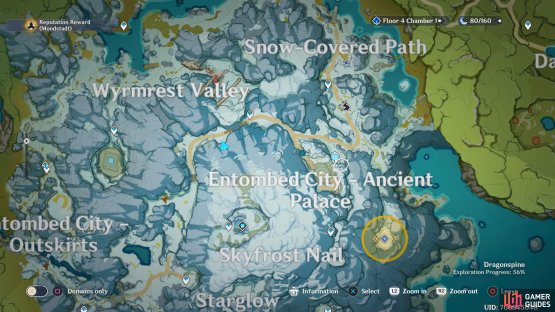 The boss can be found just to the southeast of the Statue of Seven