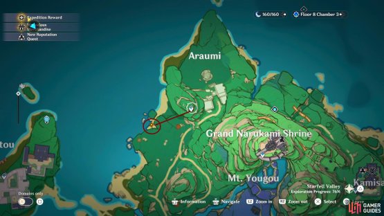 Teleport to the Araumi waypoint