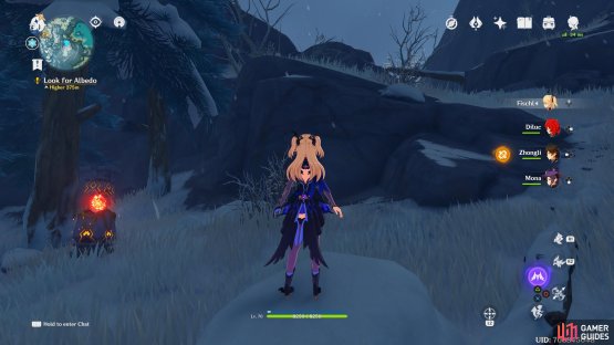 if your Sheer Cold Gauge gets high during the fight, head north to find a Warming Totem, make sure to not go too far away as it could reset the fight.