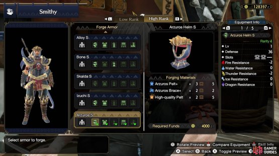 High Rank Arzuros Armor.
