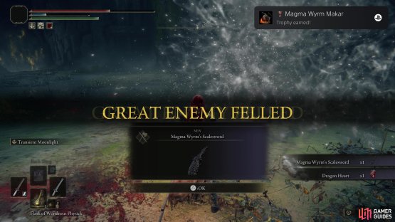 Defeat Magma Wyrm Makar to obtain the Magma Wyrm’s Scalesword,