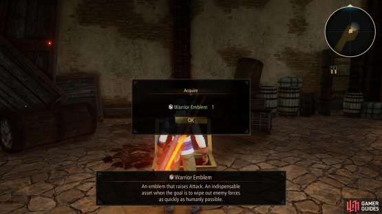 and a useful Warrior Emblem in the northern room.