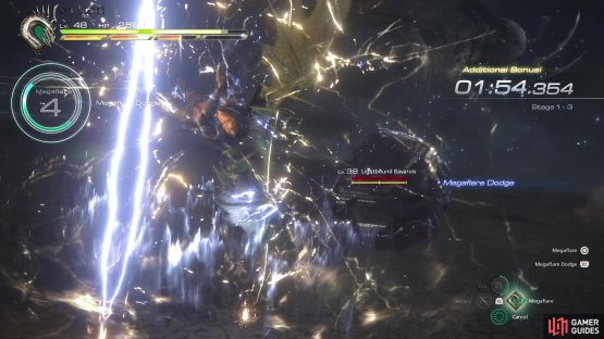 charge a Lv 4 Megaflare for Stage 1-3.