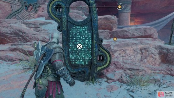 The Lore Marker U-natur-liker can be found near Sindri’s shop.