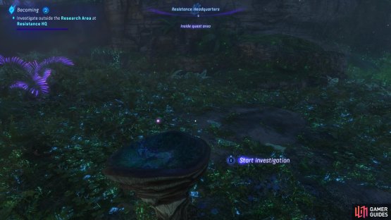 Head outside the western exit on the upper level of the Resistance HQ and examine this burst vein pod