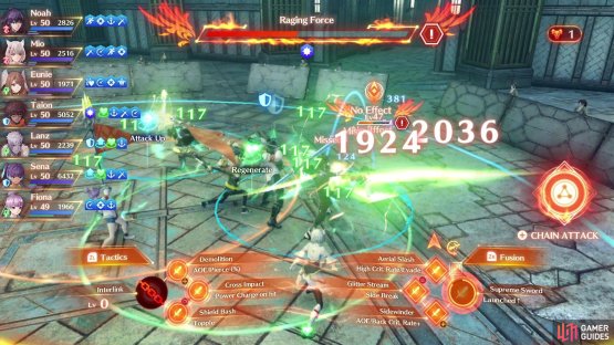 while Raging Force can scale to deal massive damage.