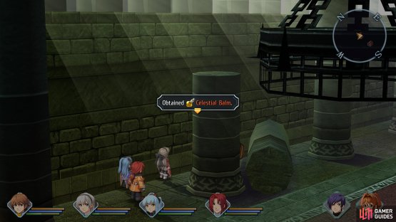 This Celestial Balm is hidden behind a pillar in the boss room