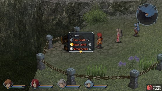 and some Sepith in a chest in the second area.