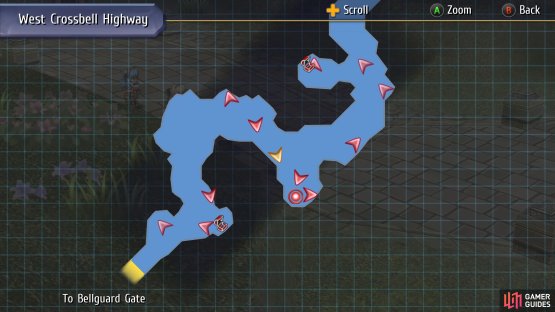 then exit to the east to find the target halfway through the area.