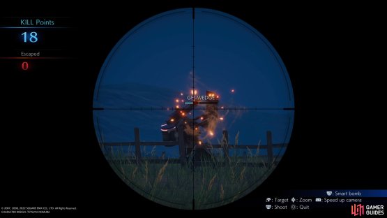 three headshots to the left and a smart !bomb to the right robot will see you through here.