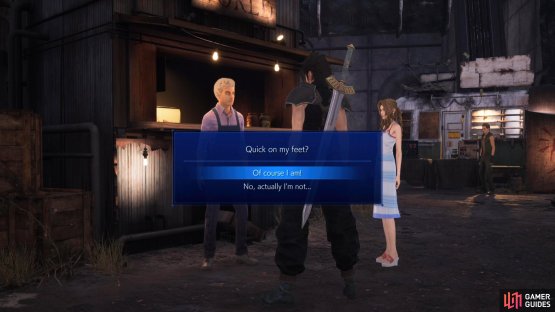 Tell the Item World attendant that you’re quick on your feet to start the minigame.