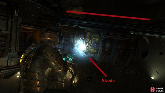 Pull the Clutch Generator Module left with Kinesis then use Stasis before placing it into the Centrifuge.