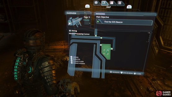 Head to the Mineral Processing Chamber, and head through the door on the opposite side you entered from.