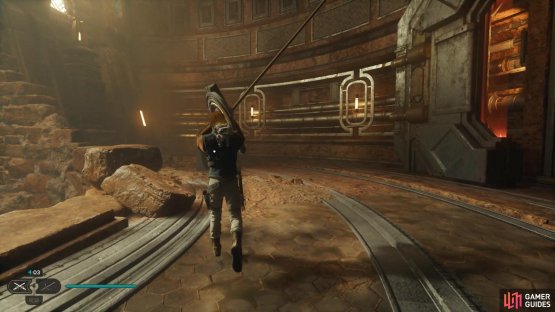 The trick to the Brother Amias puzzle door in Jedi Survivor is that you need to find ways to raise the locks using winches.