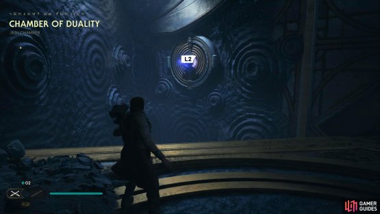 Grab the orb to your left by using Force: Pull.