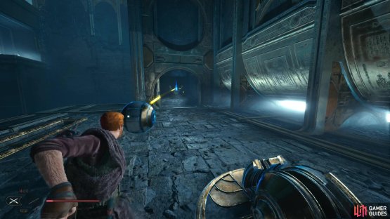 Grab the first orb and place it in the Orb Coupler then push the switch