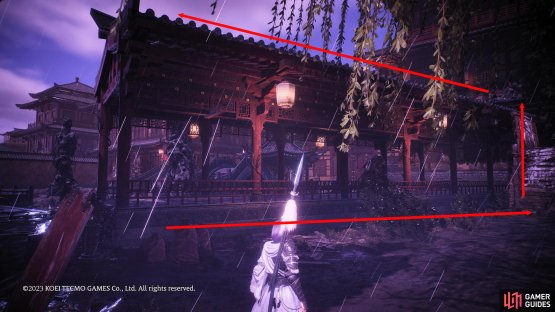 At the end of the level. From the last Battle Flag, climb the building to the right of it.