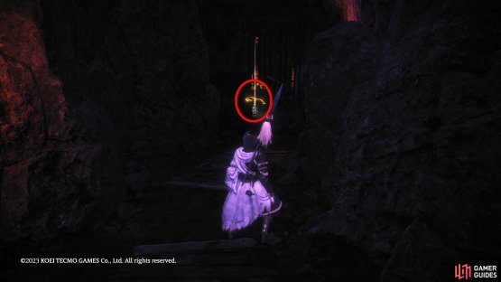 Drop into the hole in the room, and follow the tunnel to the end to find the last Marking Flag.