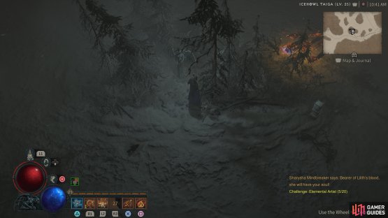 to find the statue among some trees.