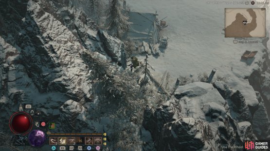the statue is hidden against the wall.