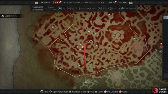 From Samuk, head north and east to find the Searing Revelation camp.