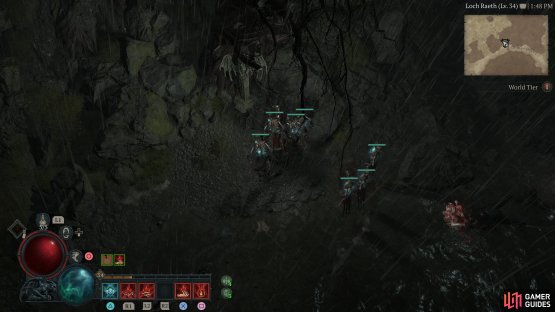 to find the altar sitting behind some trees