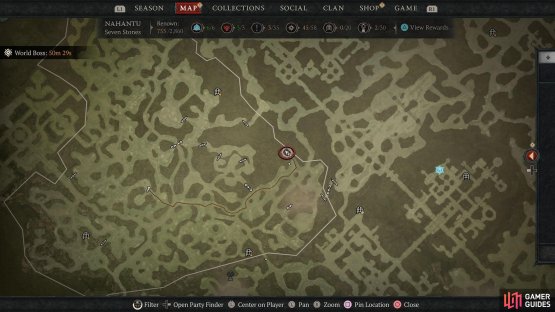 The Temple of Profane can be found in the far east of Seven Stones.