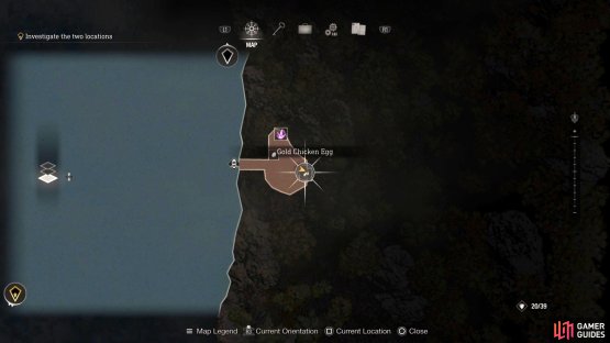 Head to the east of the lake and dock the boat