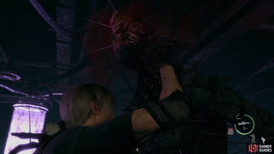 make sure you have a knife equipped to counter its grab.