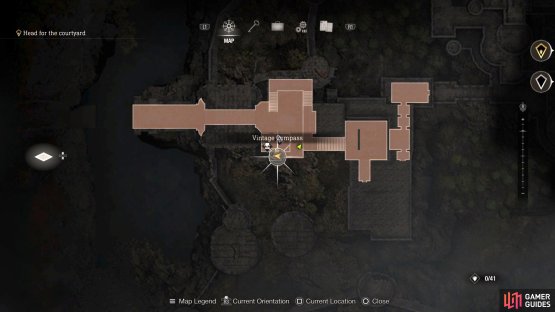 The Vintage Compass can be found at the start of Chapter 7, behind the Merchant’s building.